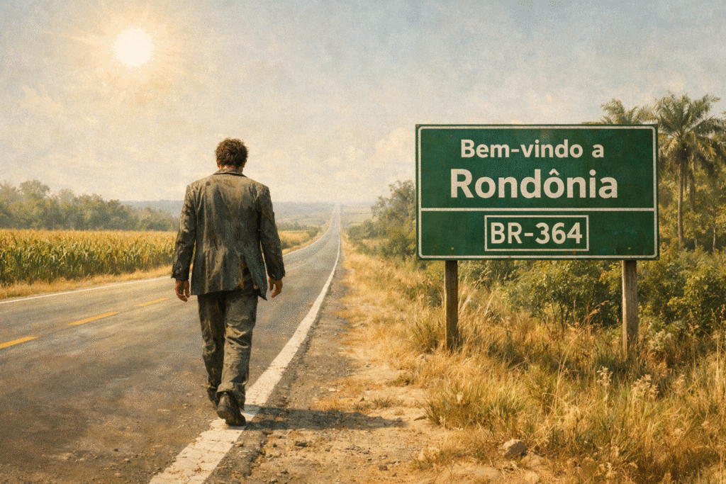 Andarilho chegando em Rondônia pela BR-364